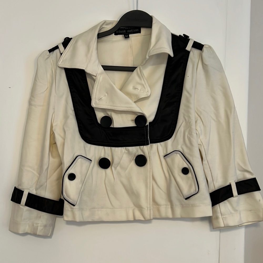 Cream and black business jacket
